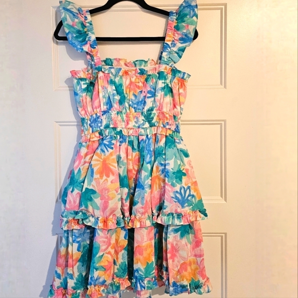 New &Merci Floral Dress with Ruffle Straps sz small - Picture 2 of 4